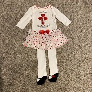 Koala Kids White and Red Valentines Day Baby Set